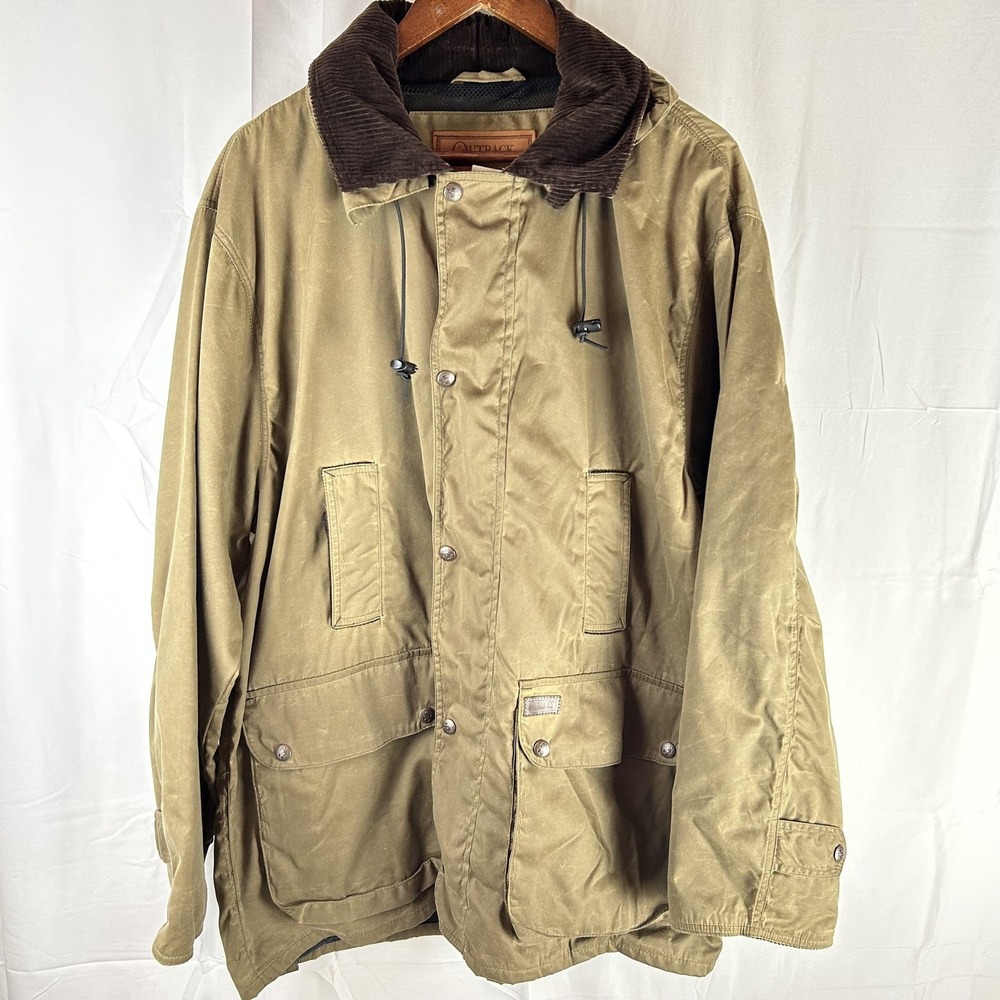 Outback Trading Company Jacket Mens XL‎ Brown Highlander Parka Hooded Waterproof